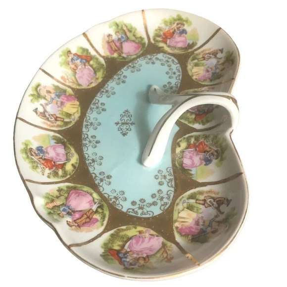 Vtg Original Arnart Creations Hand Painted Fragonard Dresser Tray Japan Jewerly - Picture 2 of 8